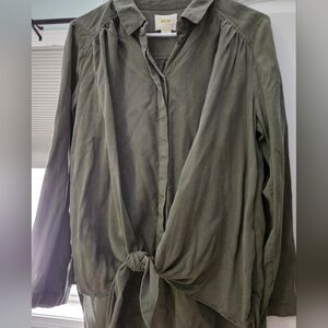 Maeve By Anthropologie Tie Front Blouse